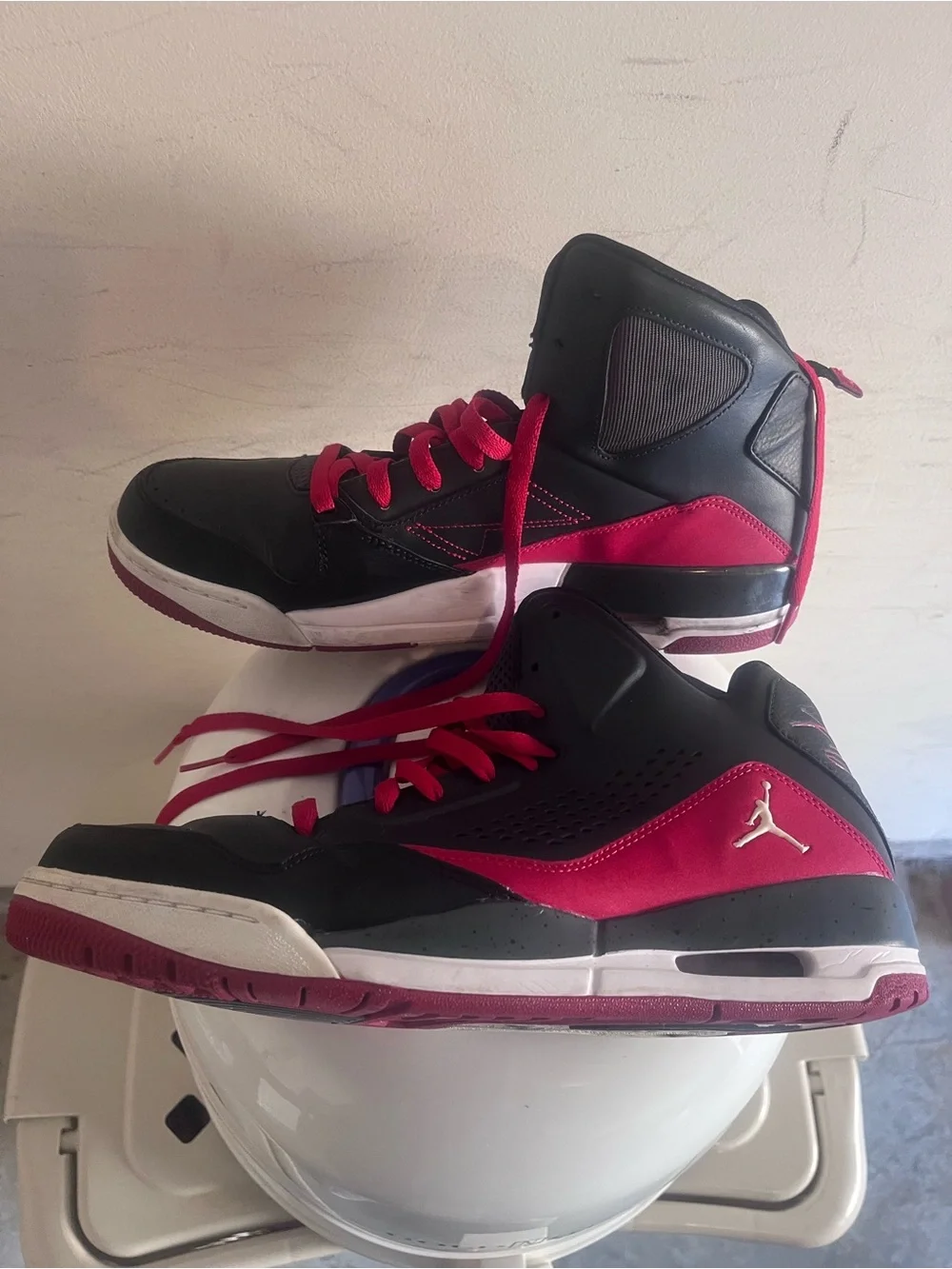 Jordan Black and Red High-Top Sneakers